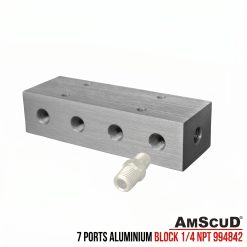 Alternative view of AmScuD 7 Ports Aluminium Block 1/4 NPT 994842