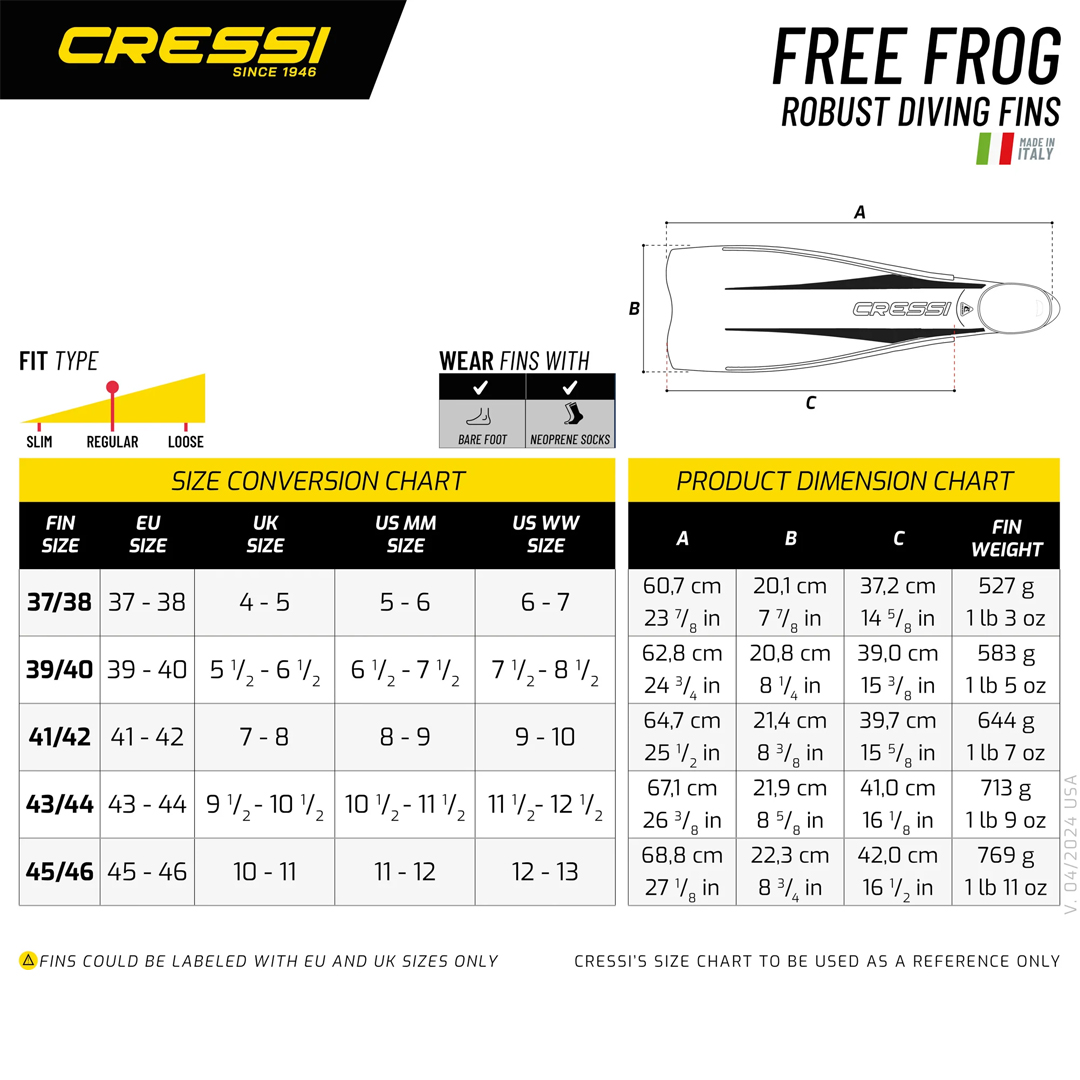 Fin Cressi Free Frog BLACK/BLACK RED – Pro Blade Stronger Lighter JBR15584 / Fin Snorkling Diving / Kaki Katak Snorkling Scuba Diving / Fin Fleksibilitas, Kelembutan & Ketahanan terhadap Penggunaan yang Berat - Image 2